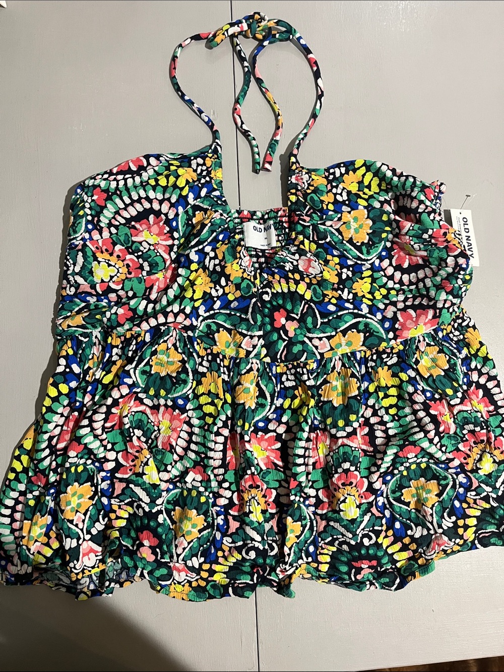 Old Navy Multicolor Floral Halter Camisole Top